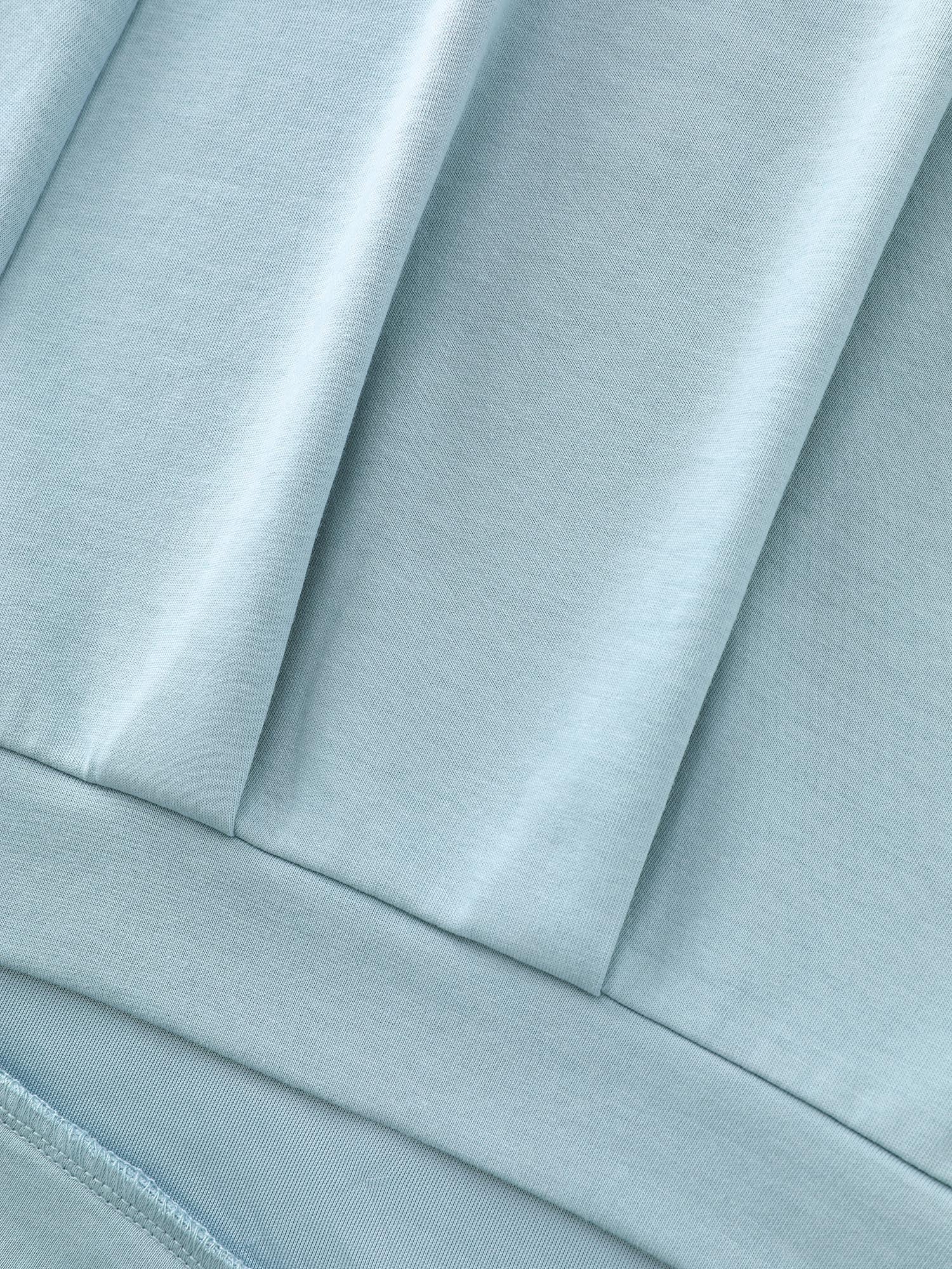 Stretchy Elastic Hem Plain T-Shirt