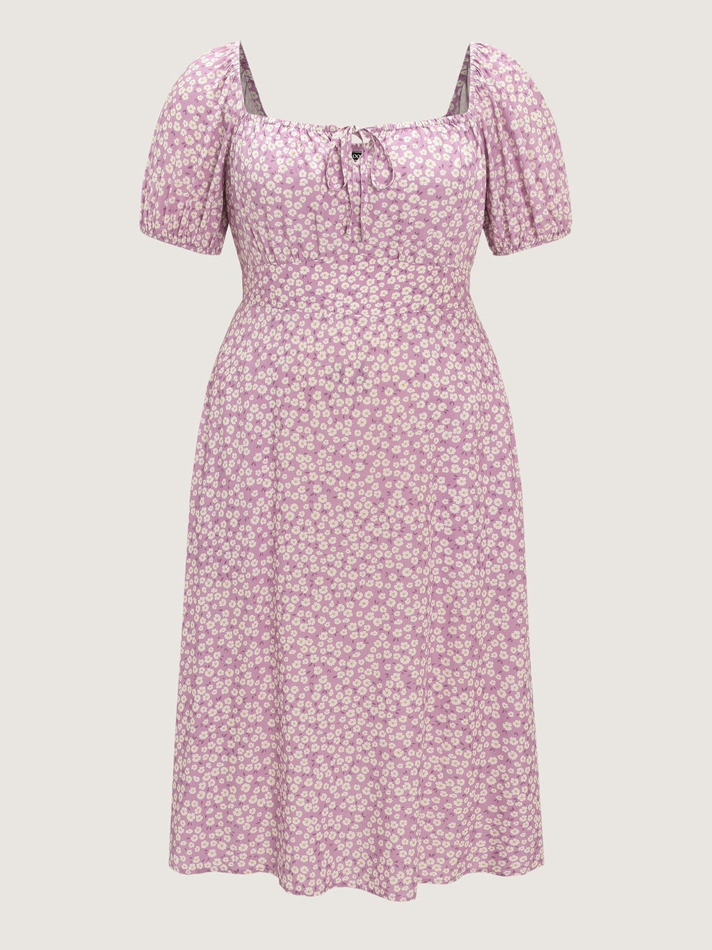 Ditsy Floral Print Cinched Waist Midi Dress