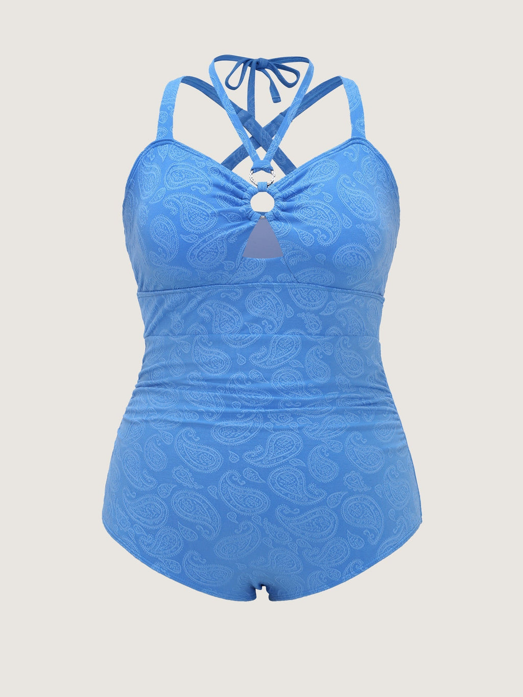 Paisley Print Keyhole Detail One-Piece Swimsuit