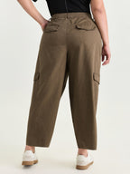 Cotton Washed And Distressed Pleated Pants