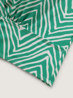 Geometric Print Color Contrast Swim Top