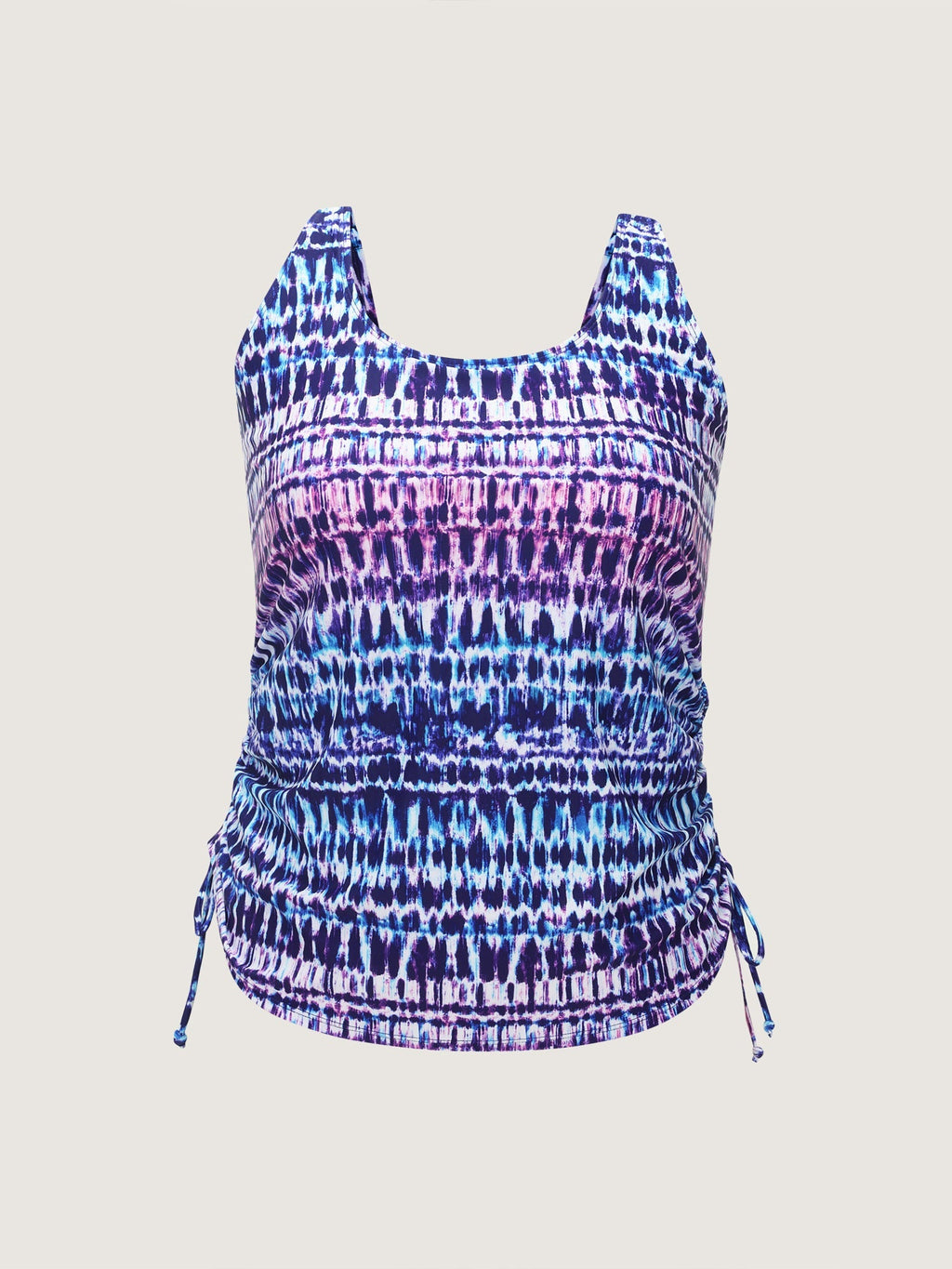 Tie-Dye Effect Scoop Neckline Swim Top