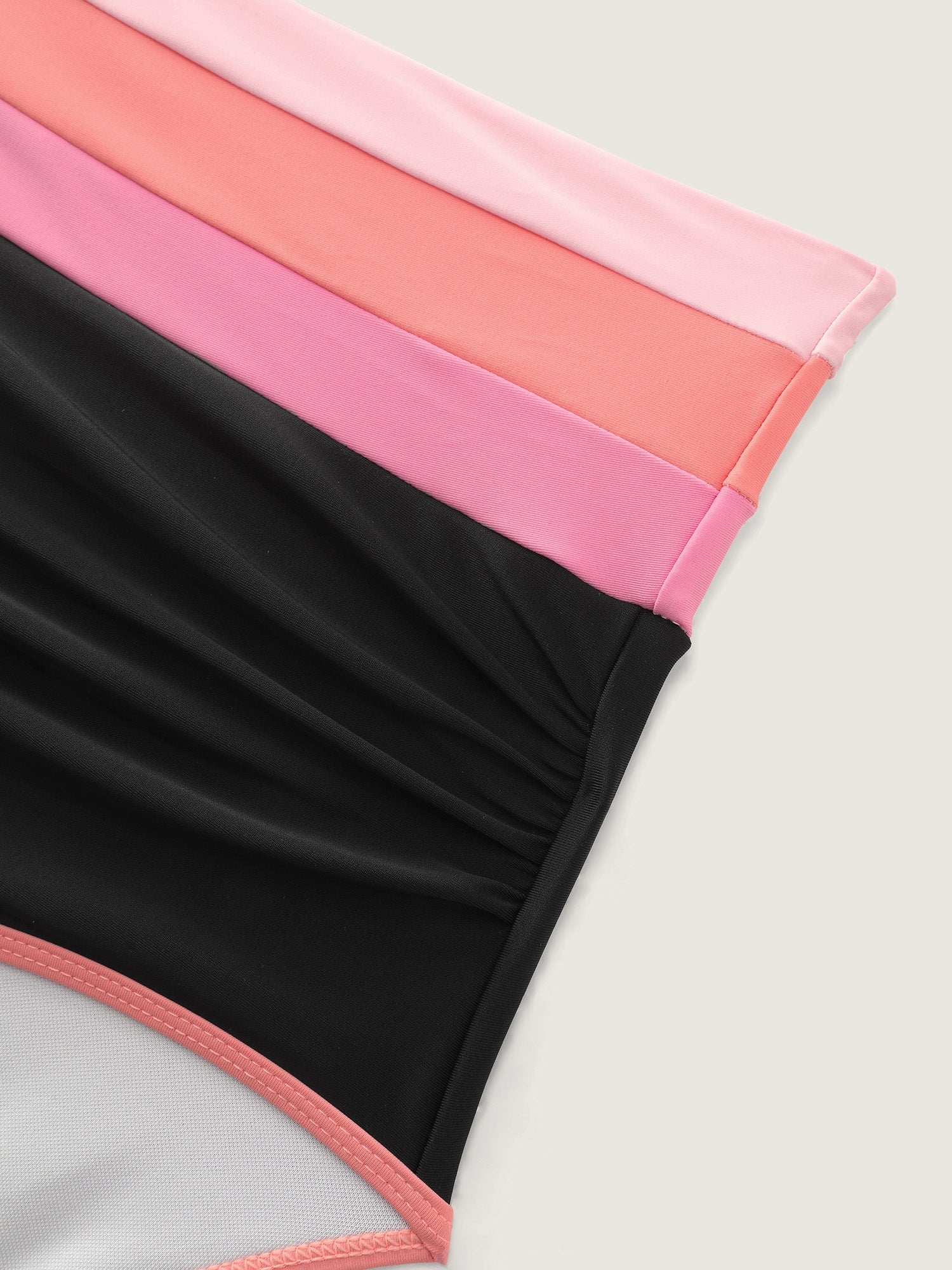Color Contrast Stretchy Skinny-Fit Swim Bottoms