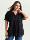 Micro Dots Charm Pleated Blouse