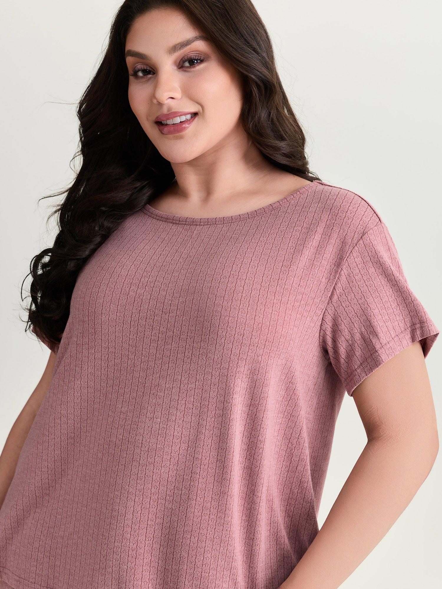 Supersoft Ribbed Plain Two-Piece Lounge Set