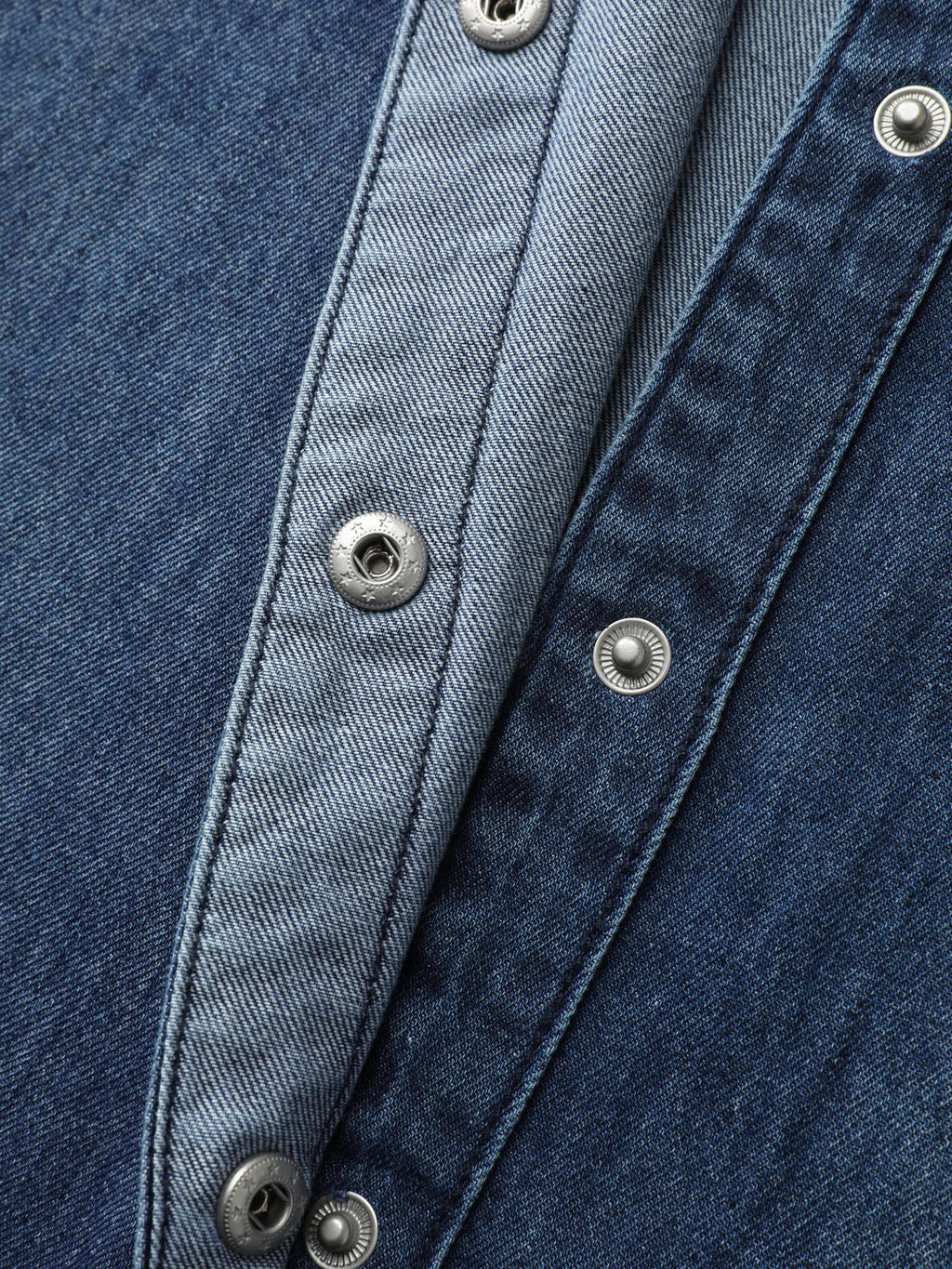 Button Detail Collar Pocket Denim Top