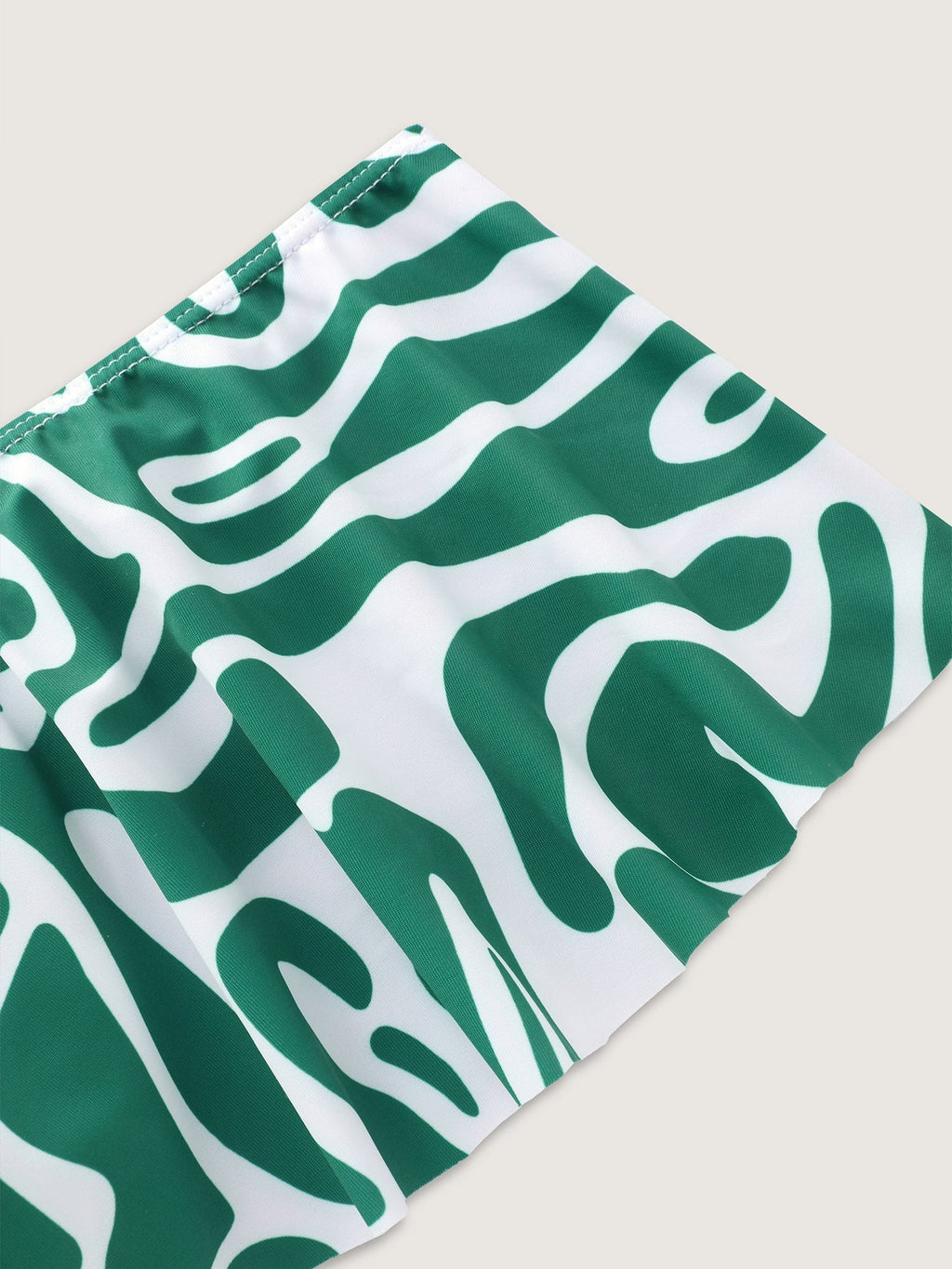 Geometric Print Cold-Shoulder Swim Dress