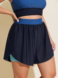 Color Contrast Curvy Hem Swim Bottoms