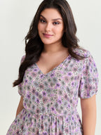 Supersoft Delicate Floral Lace Trim Mini Dress