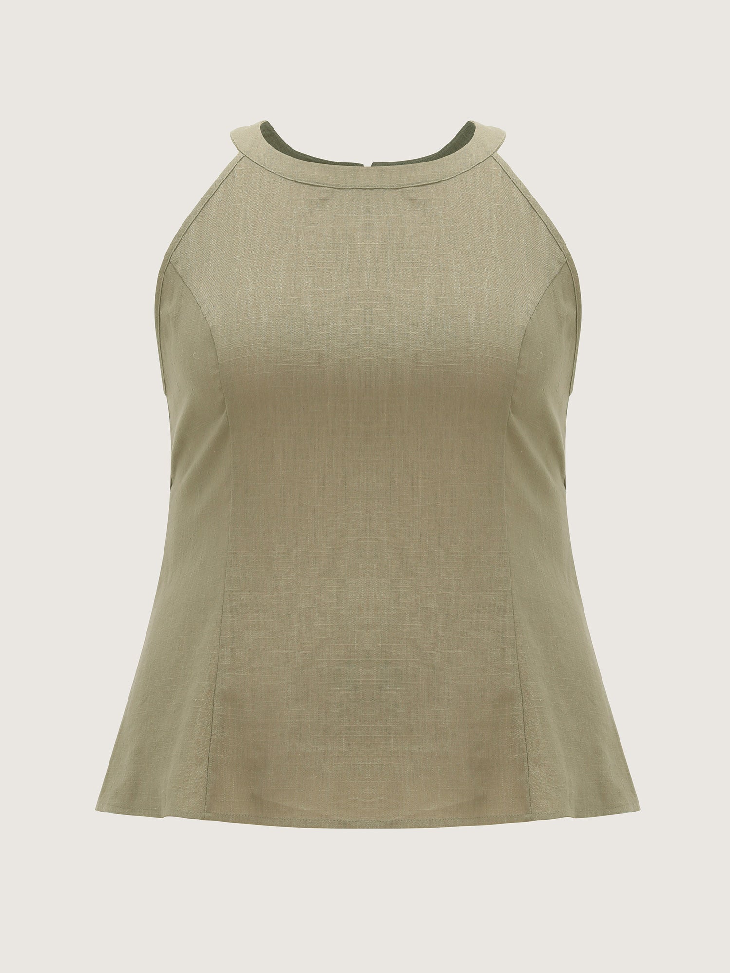 Cotton Linen Blend Sculpted Fit Tank Top
