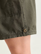 Cotton Washed And Distressed Straight-Leg Shorts