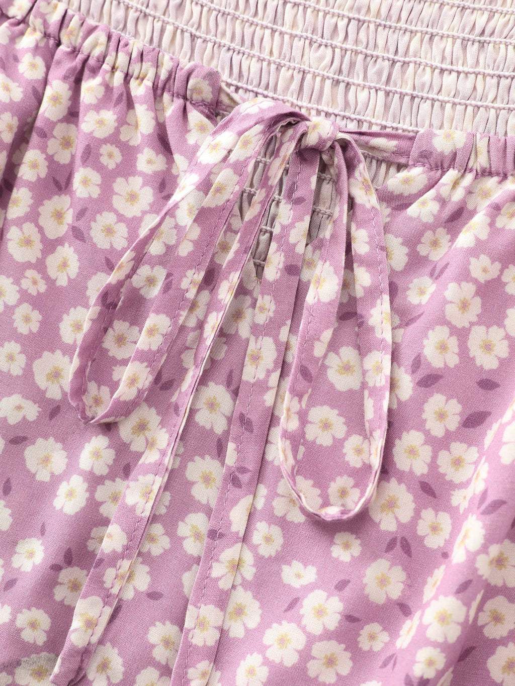Ditsy Floral Print Cinched Waist Midi Dress