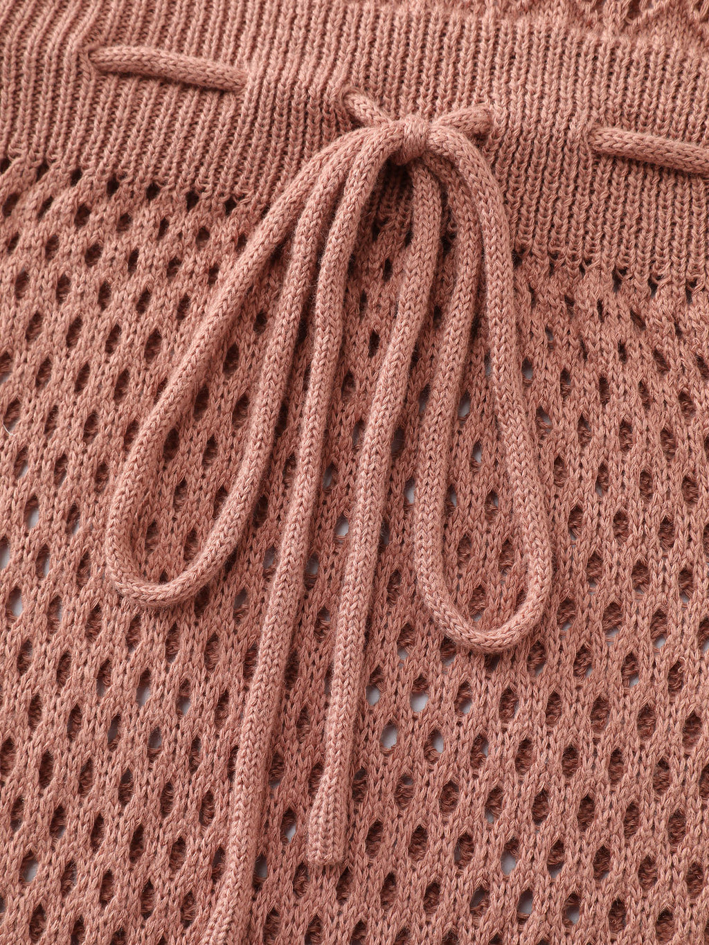 Hand Hooked Lace Waist-Tie Swim Cover-Up