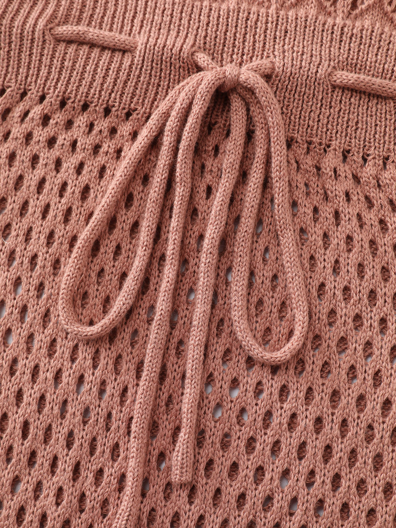 Hand Hooked Lace Waist-Tie Swim Cover-Up