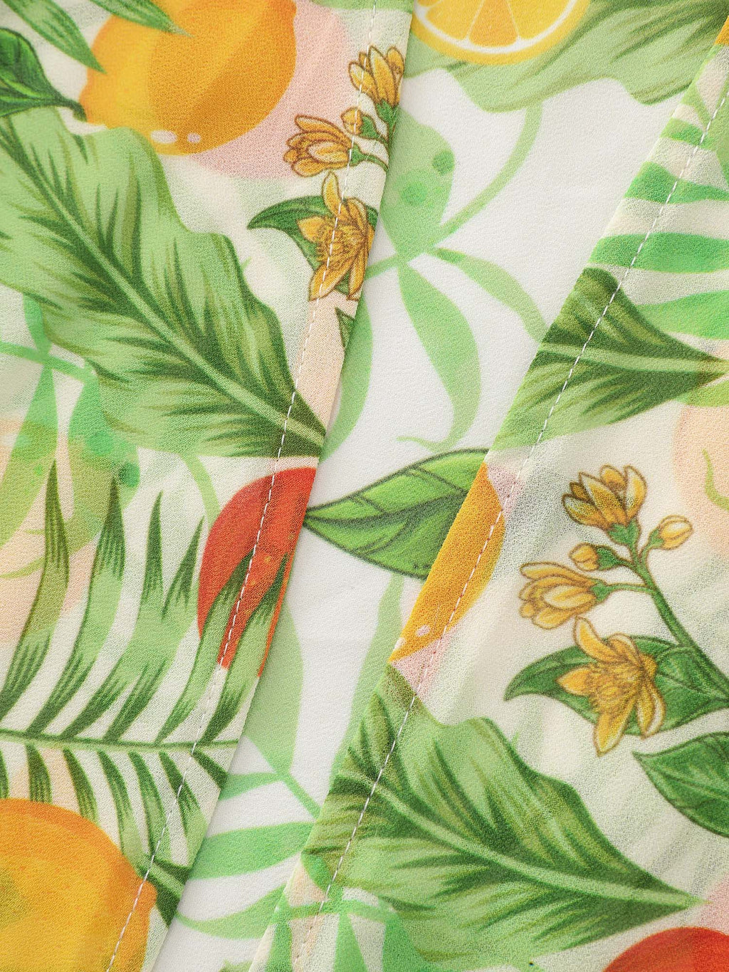 Citrus Print Open-Front Cover-Up