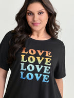 Supersoft Vibrant Love Print Stretchy Fit T-Shirt