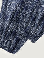 Supersoft Geometric Print Pockets Shirred Waist Pants