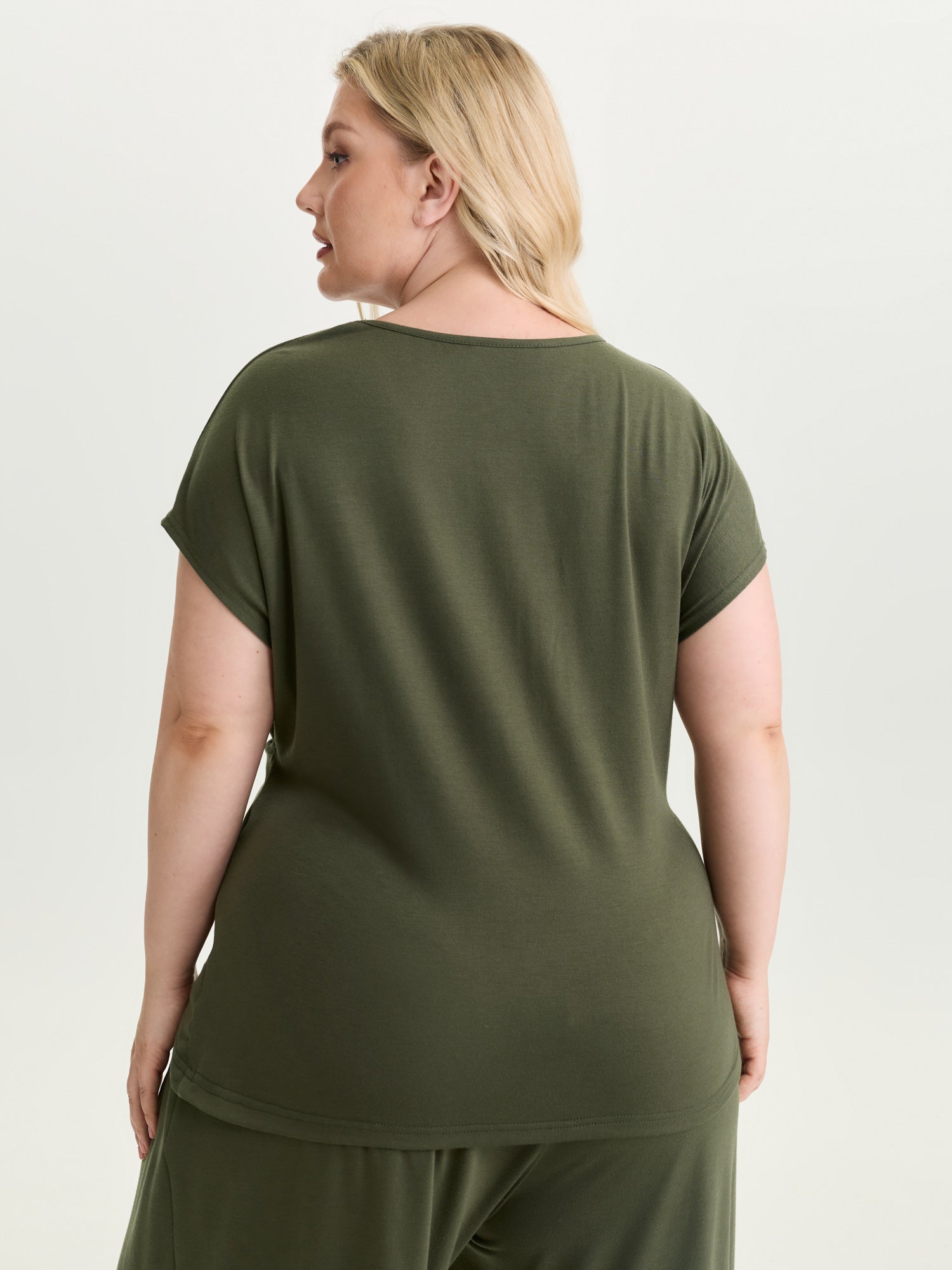 Supersoft Stretchy Overlap Pleated Knit Top