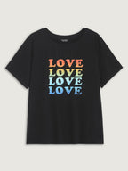 Supersoft Vibrant Love Print Stretchy Fit T-Shirt
