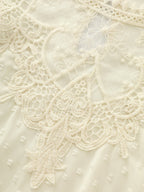 Sheer Lace Neckline Layered Sleeve Blouse