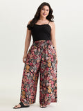 Supersoft Bright Floral Print Wide-Leg Pants