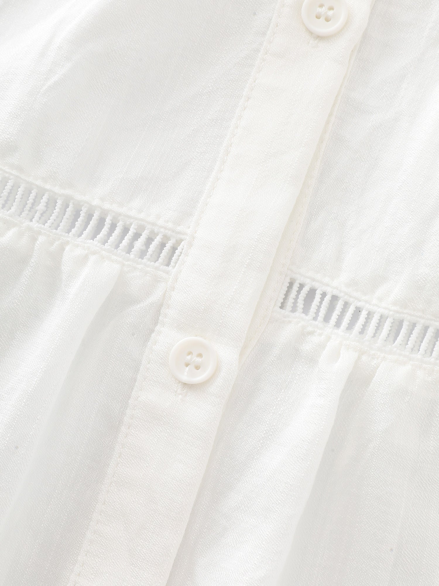 Supersoft Lace Trim Tiered Plain Open-Front Shirt