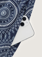 Supersoft Geometric Print Pockets Shirred Waist Pants