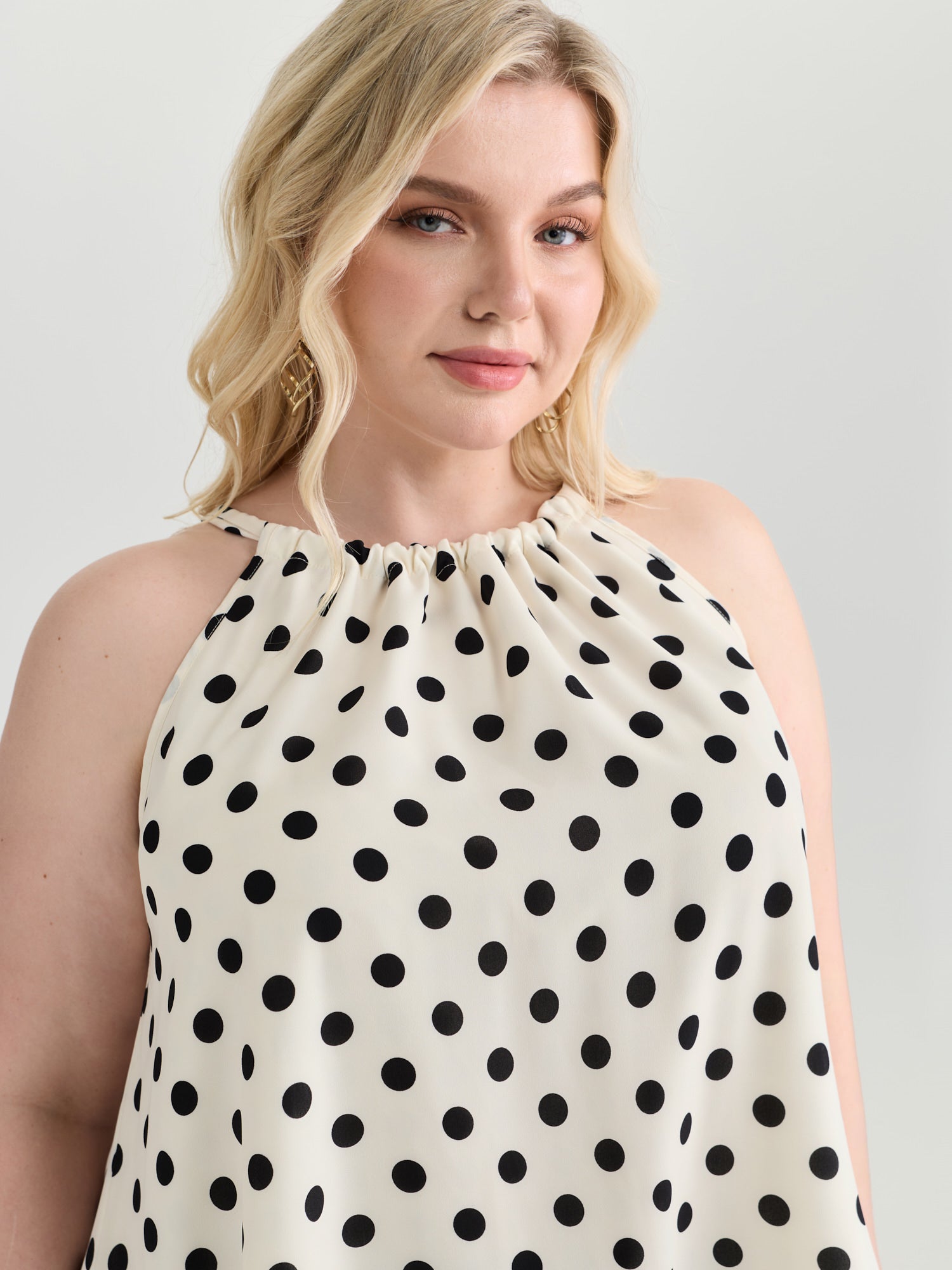 Polka Dot Charm Flowy Tank Top