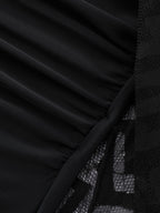 Lace Textured Mesh Swim Dress