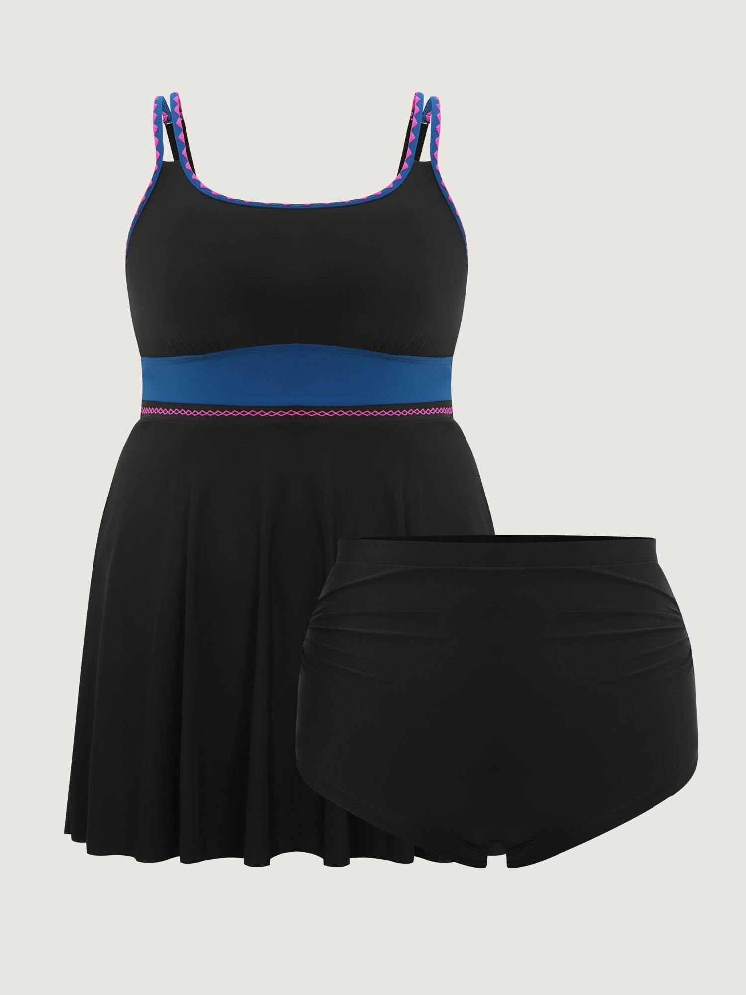 Anti-Float Tie Lace Pockets Swim Dress