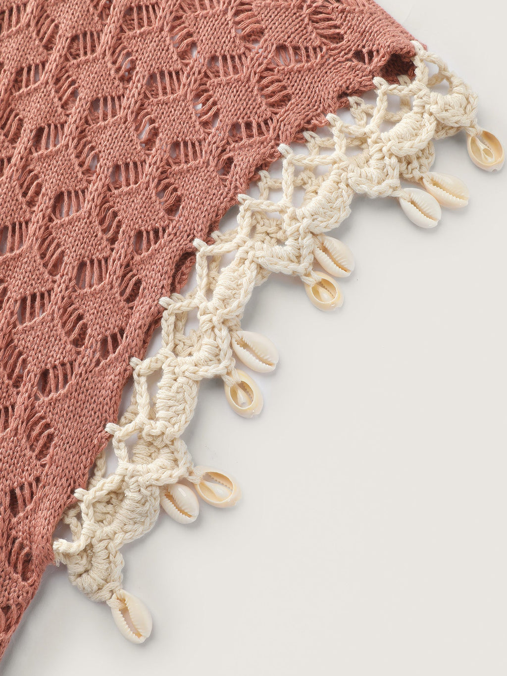Hand Hooked Lace Waist-Tie Swim Cover-Up