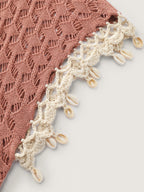 Hand Hooked Lace Waist-Tie Swim Cover-Up