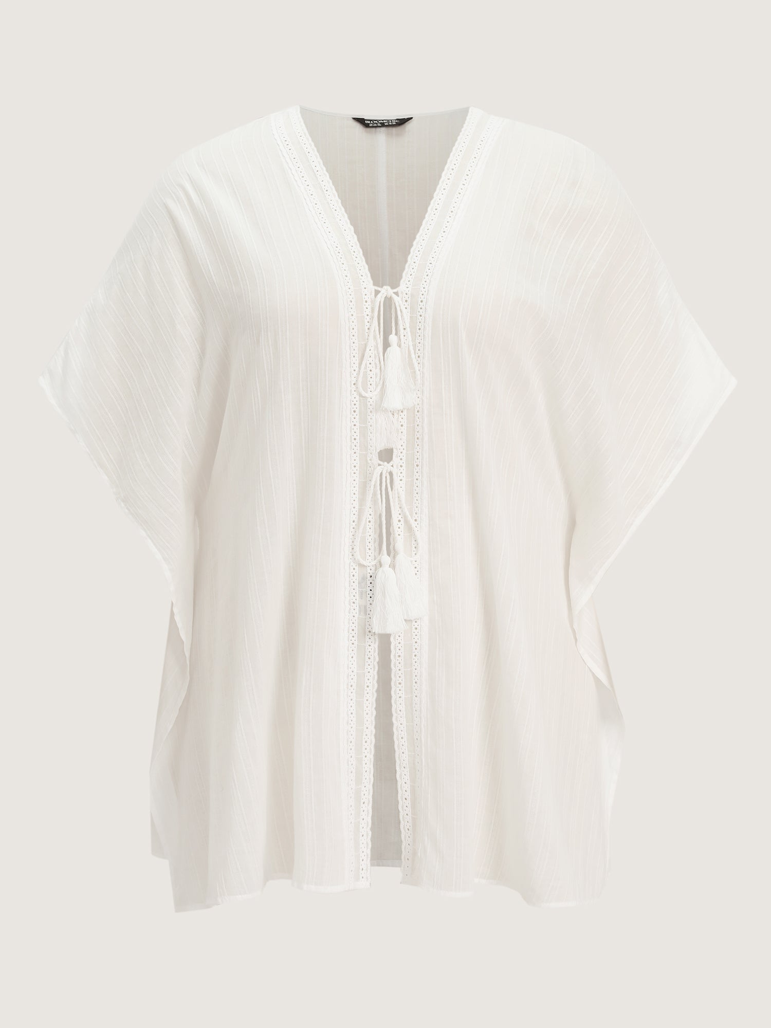 Pure Cotton Tassels Sheer Kimono