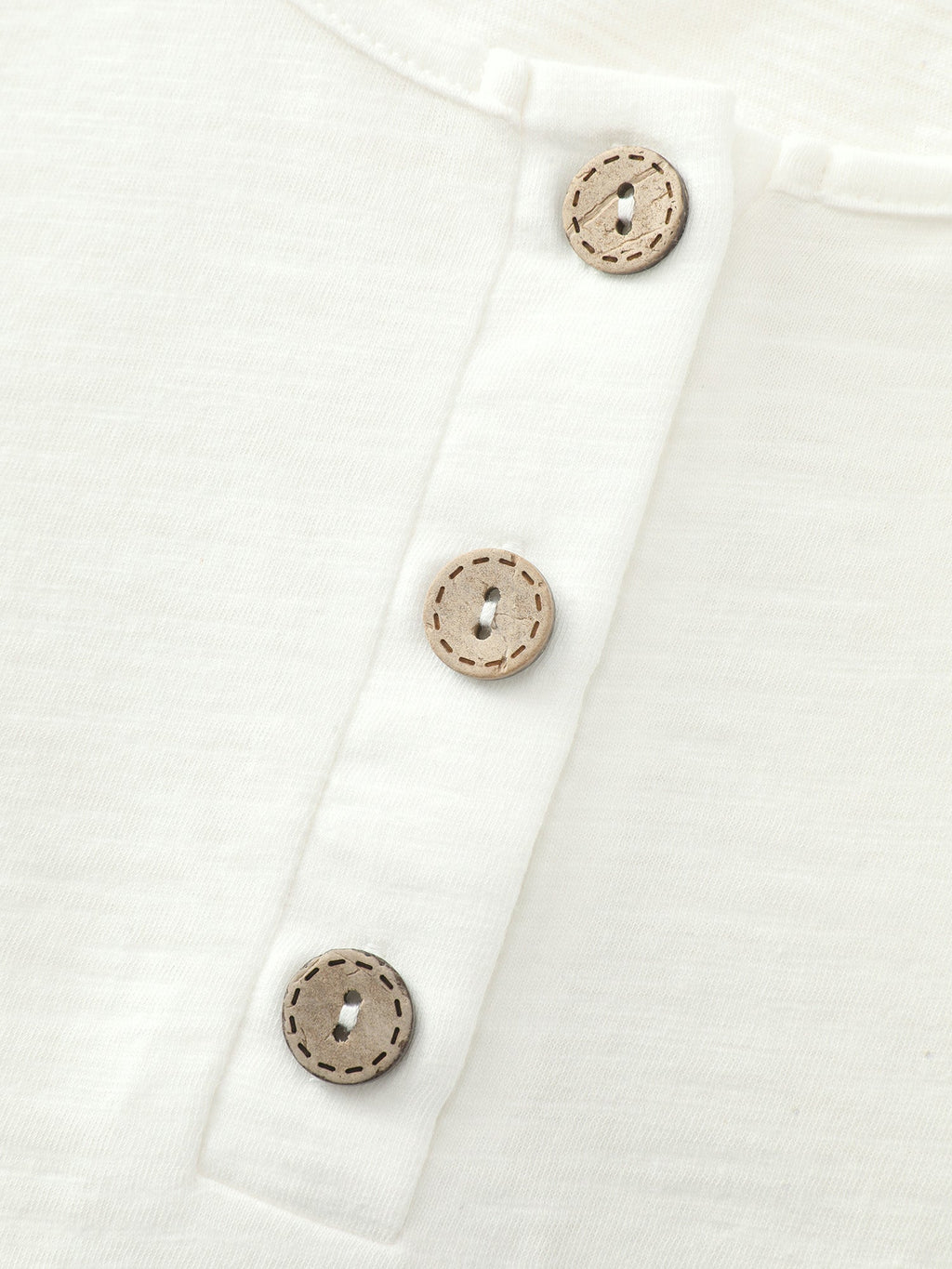 Pure Cotton Half Button Placket T-Shirt