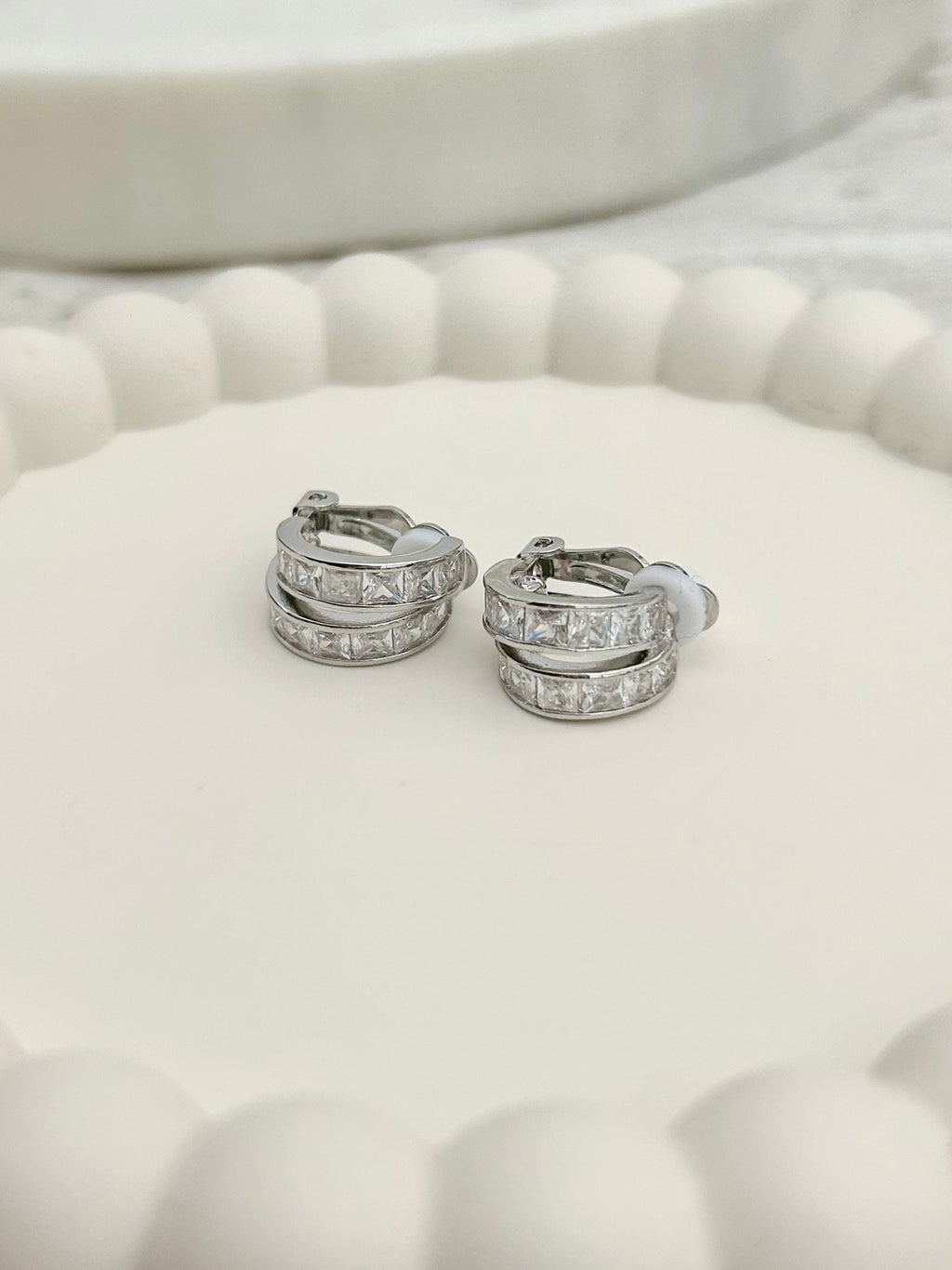 Diamonte Double Hoop Clip on's