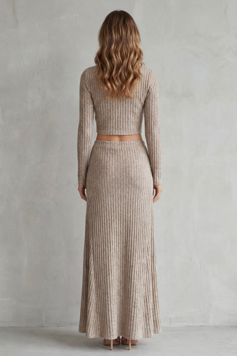 Aubrie – Ribbed Knit Elegance – Two-Piece Lounge Set