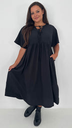 CurveWow Tied Bow Front Dress Black