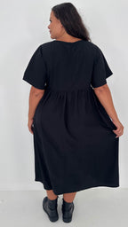 CurveWow Tied Bow Front Dress Black