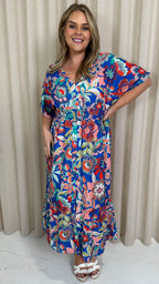 CurveWow Kimono Midaxi Dress Multi Floral