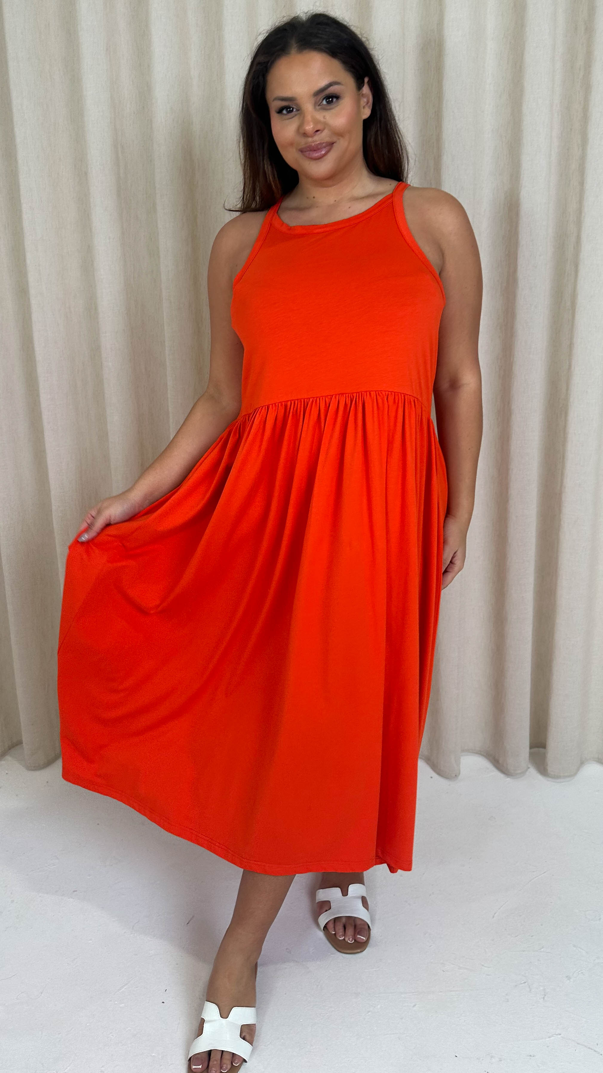CurveWow Racer Aline Midi Dress Red