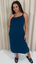 CurveWow Basic Midi Dress Teal