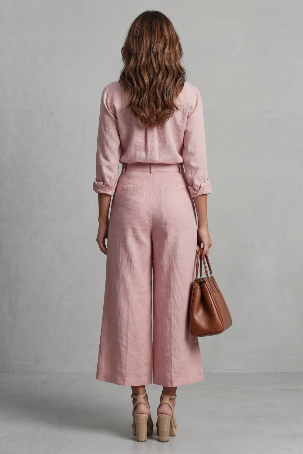Elavine – Soft linen finish – Wide-leg co-ord set