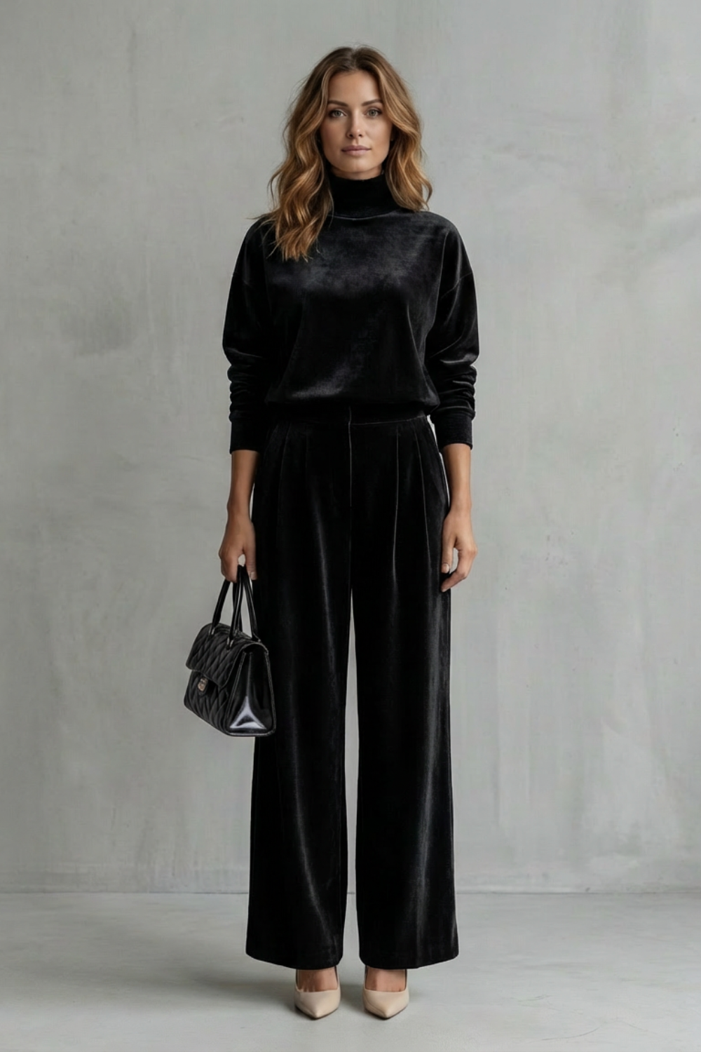 Élianne – Luxe Velour Elegance – Two-Piece Lounge Set