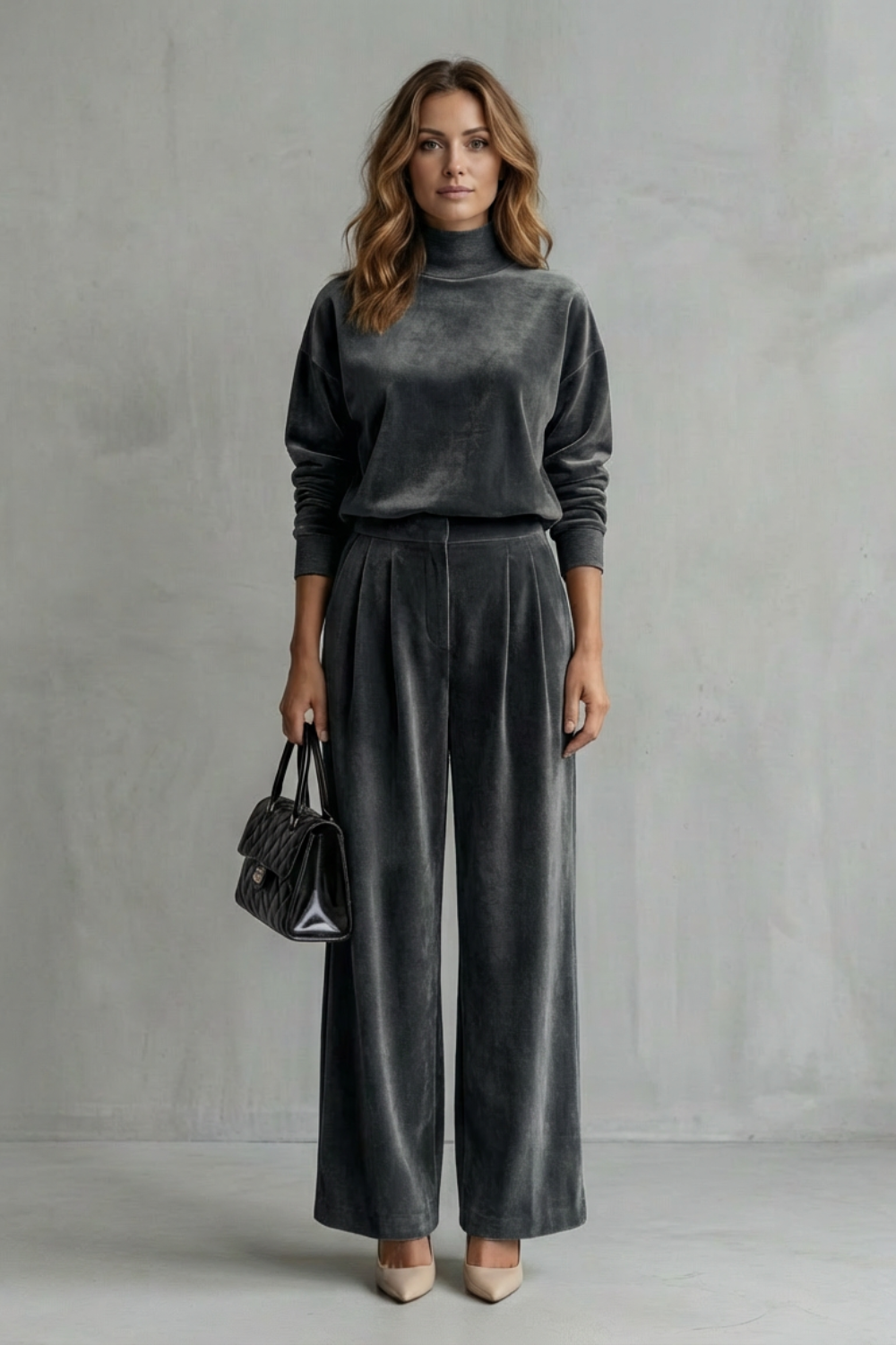 Élianne – Luxe Velour Elegance – Two-Piece Lounge Set