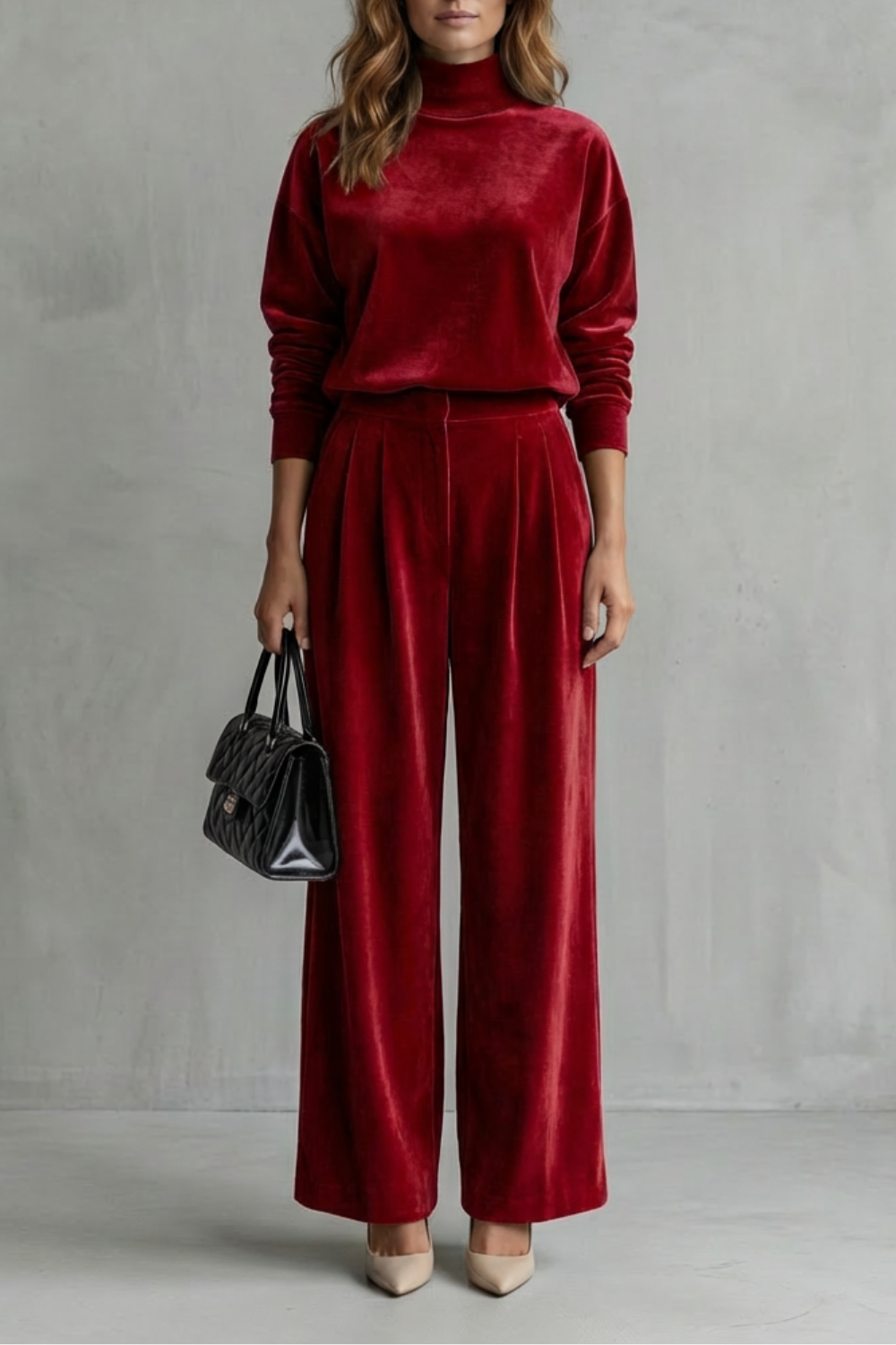 Élianne – Luxe Velour Elegance – Two-Piece Lounge Set