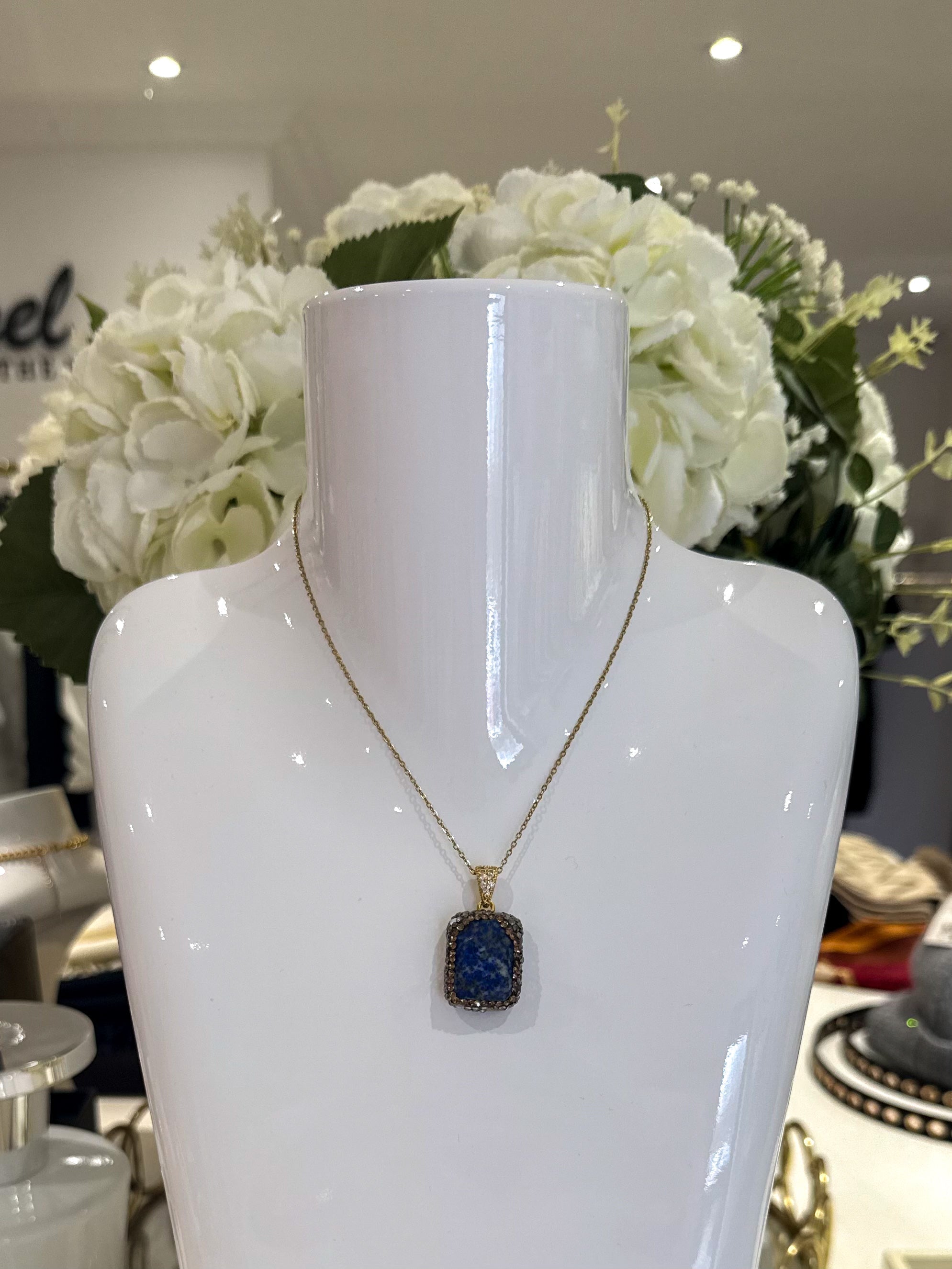 Crystal Pendant Necklace (6 Colours)