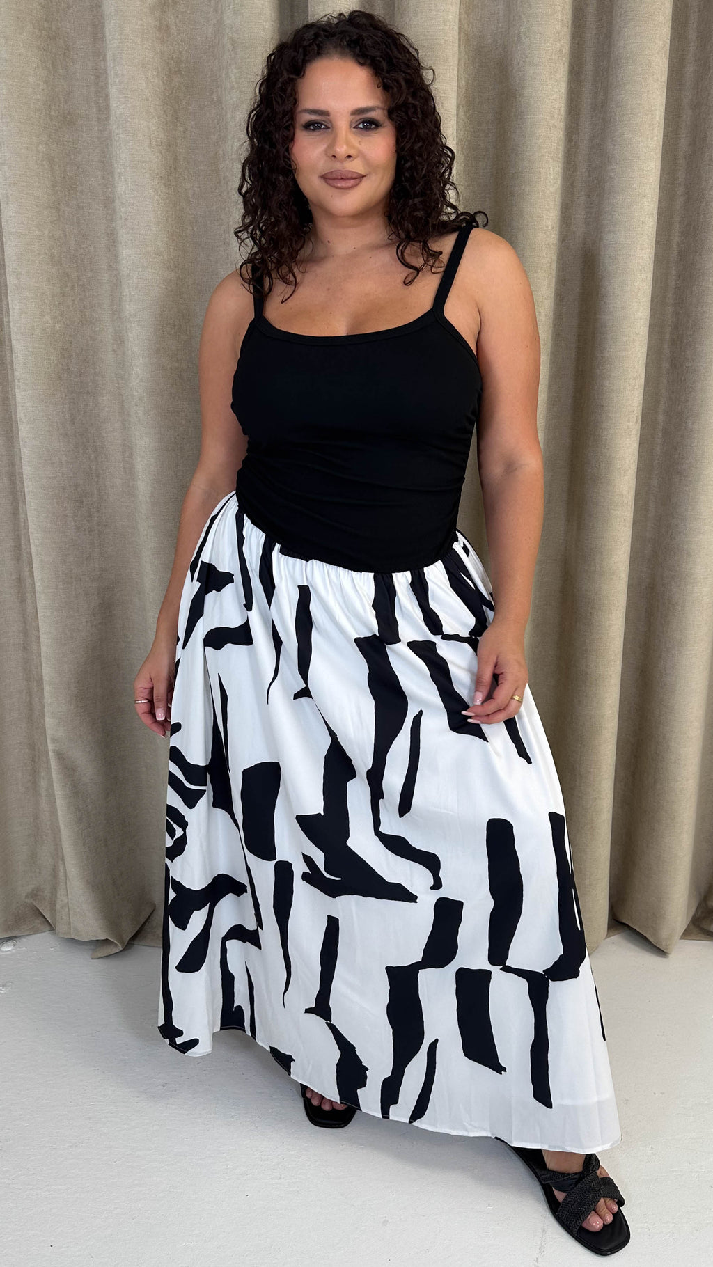 CurveWow Jersey Cami Maxi Dress Mono