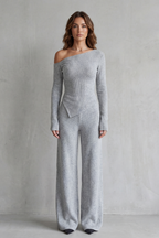 Lunavie – Asymmetric neckline – Knit lounge set