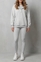 Thalina – Button detail hoodie – Cozy Relaxed Set