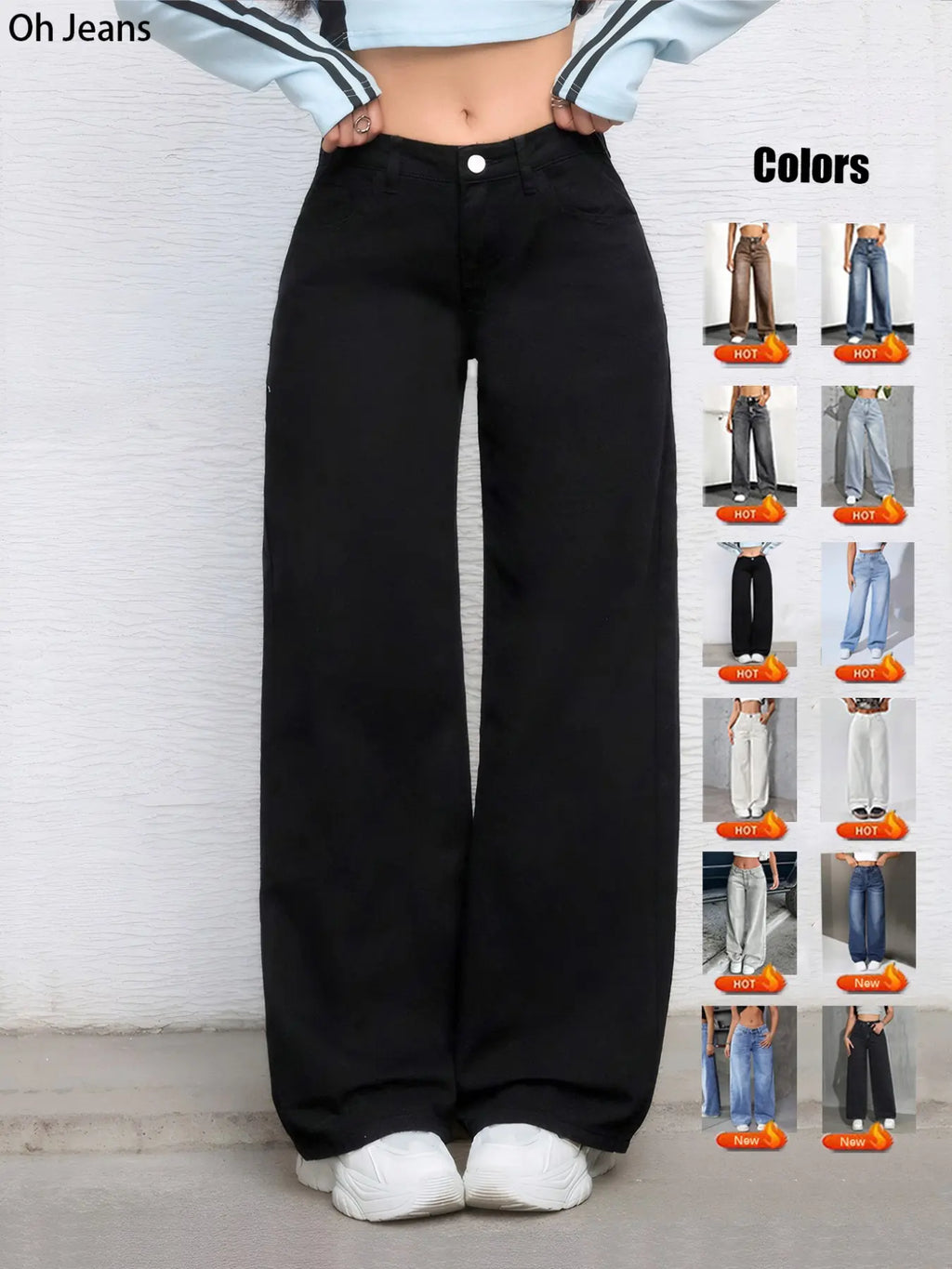 Women's Elastic Waist Denim Jeans with Pockets and Buttons, Casual Basic Fashion Comfortable Trousers for All Seasons, Perfect for Any Occasionstacked pants